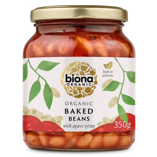 Biona Organic Baked Beans In Tomato Sauce In Glass Jars 350g