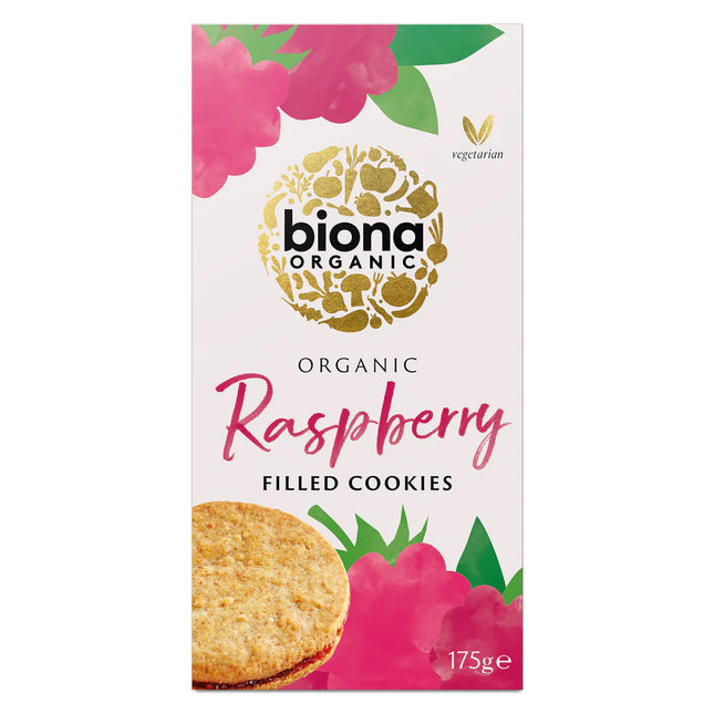 Biona Organic Raspberry Filled Cookies 175g
