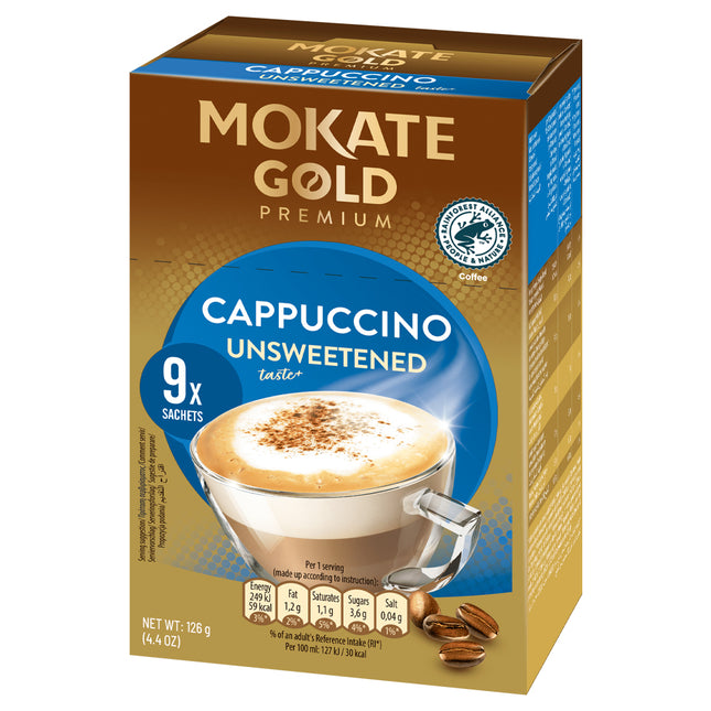 Mokate Gold Premium Unsweetened Cappuccino 9x14g
