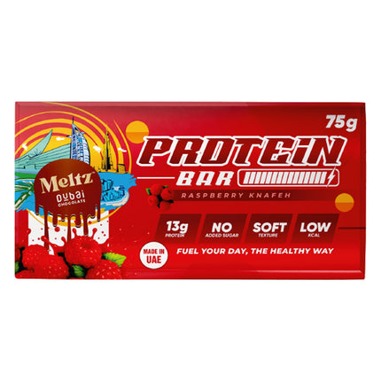 Meltz Dubai Chocolate Raspberry Knafeh Protein Bar 75g
