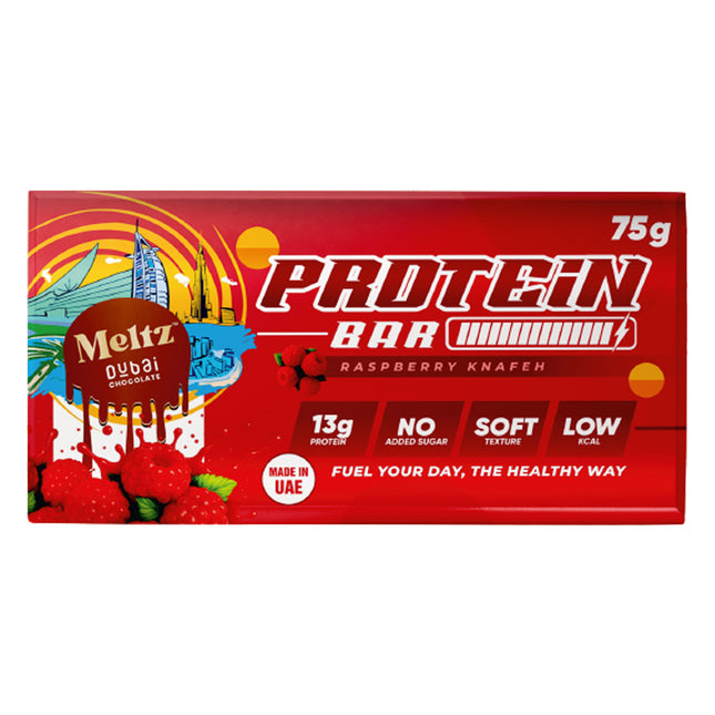 Meltz Dubai Chocolate Raspberry Knafeh Protein Bar 75g