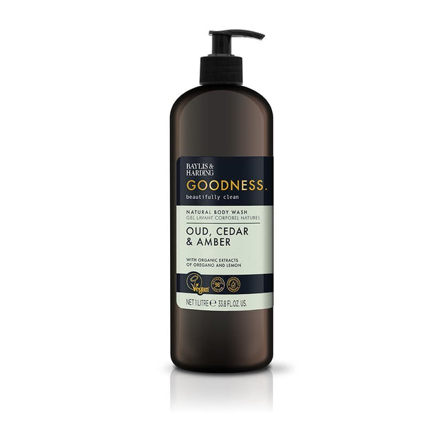 Baylis & Harding Goodness Oud, Cedar & Amber Body Wash 1L