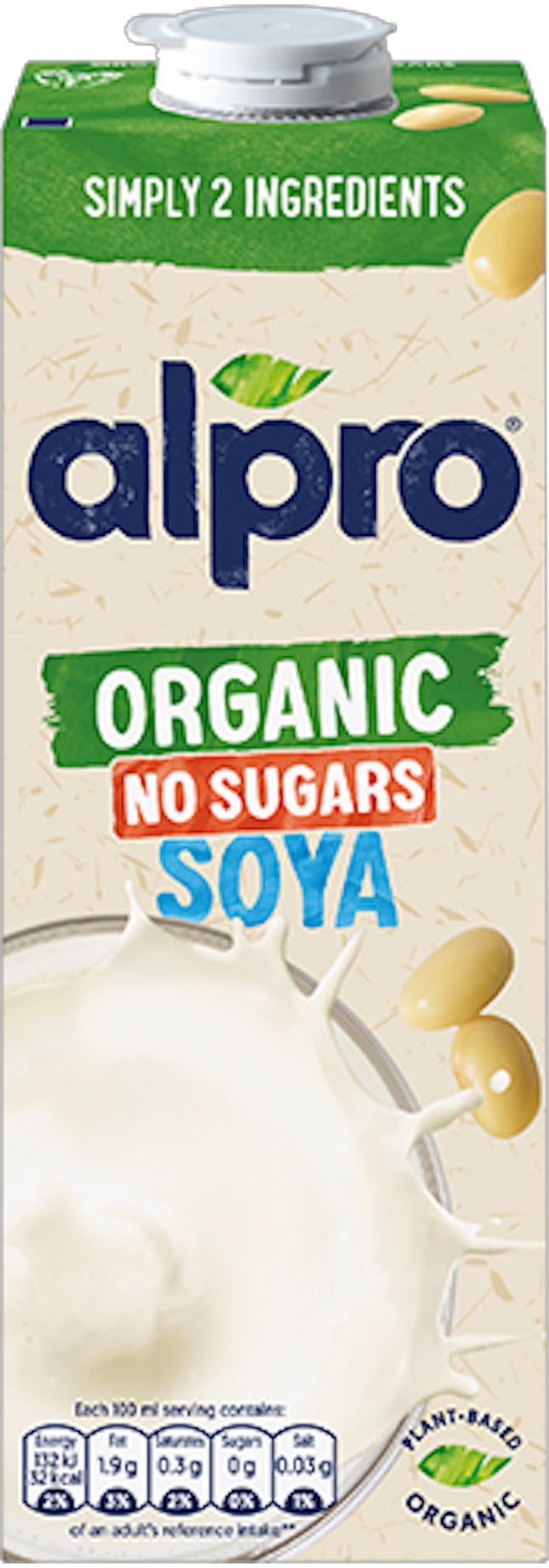 Alpro Soya Organic No Sugars Long Life 1L