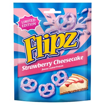 McVitie's Flipz Strawberry Cheesecake Flavour Coated Pretzel Snacks 90g