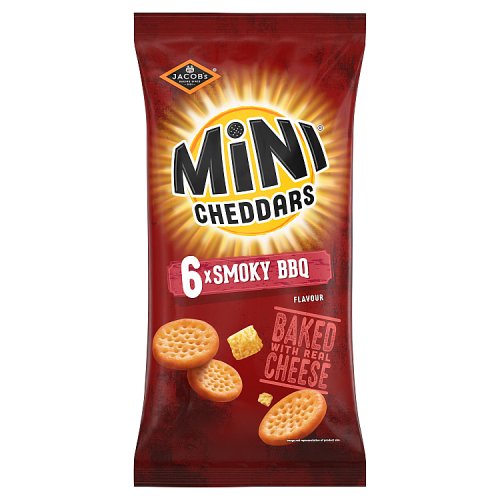 Jacob's Mini Cheddars Smoky BBQ Baked Snacks Multipack 6 x 23g