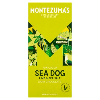 Montezumas Sea Dog Dark With Lime & Sea Salt Bars 90g