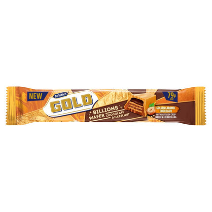 McVitie's Gold Billions Wafer Golden Caramel Hazelnut Chocolate Bar PMP 79p 39.5g