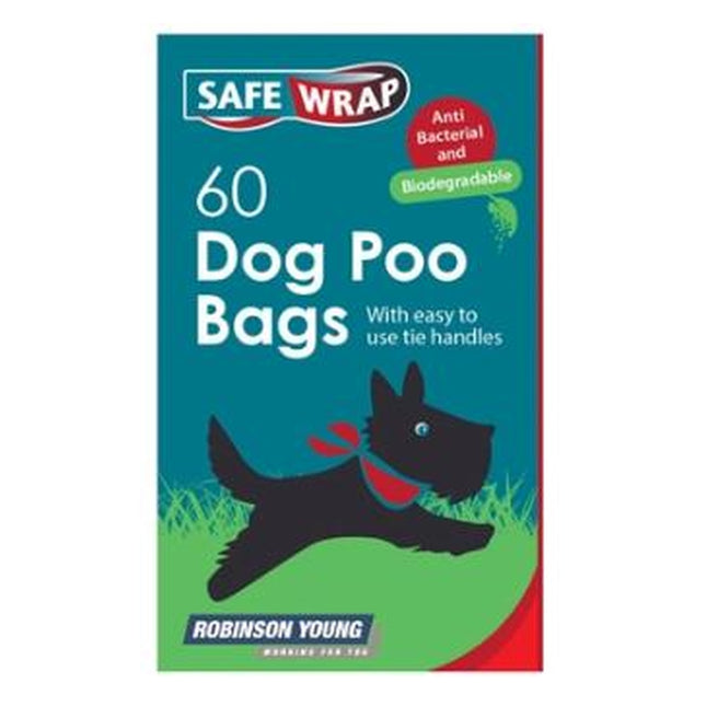 Swrap Dog Poo Bags Tie Handle Antibac 60s