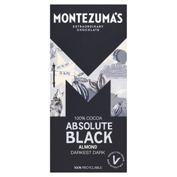Montezumas Absolute Black With Almonds Bars 90g