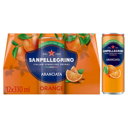 San Pellegrino Italian Sparkling Can Aranciata 33cl