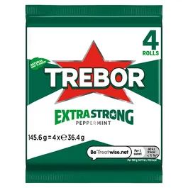 Trebor Extra Strong Peppermint 145.6g 4 Pack