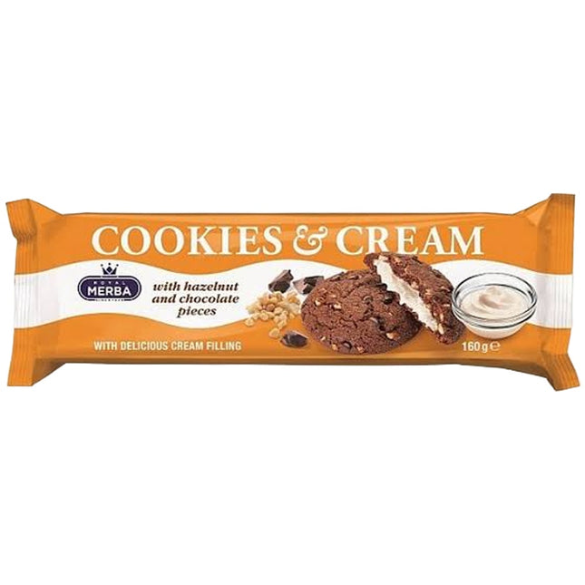 Merba Cookies & Cream With Hazlenut & Choc Pieces 160G