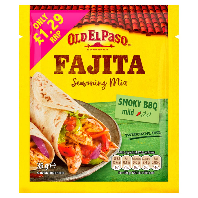 Old El Paso Fajita Spice Mix 12 pack £1.25 PMP