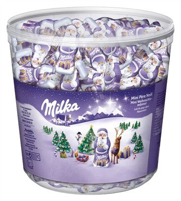 Milka Mini Santa Clauses 1540G Transparent Tin
