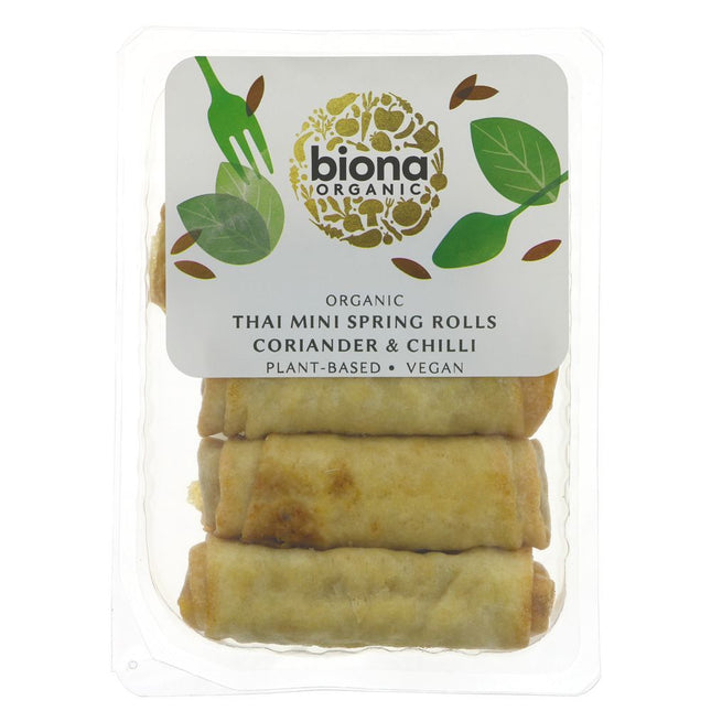 Biona Organic Mini Thai Spring Rolls Mild Coriander And Chilli Spice 200g