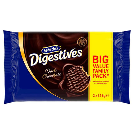 McVitie's Dark Chocolate Digestives Biscuits Twin Pack 2 x 316g