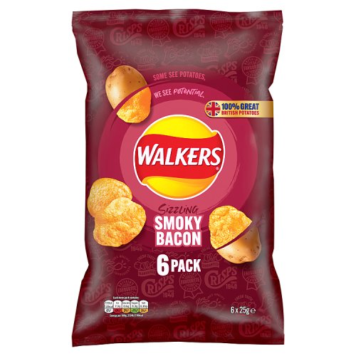 Walkers Smoky Bacon NHFSS Multipack 6x25g