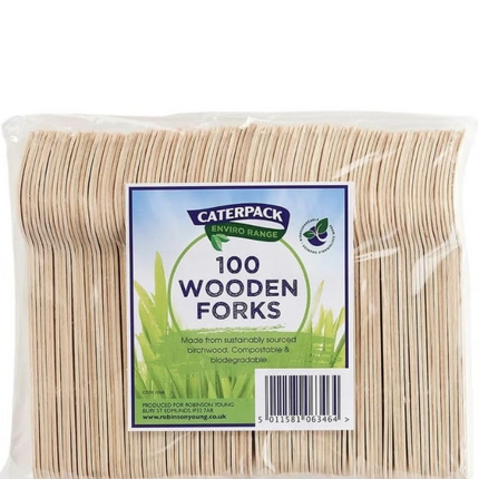 Caterpack Enviro Wooden Forks 100s