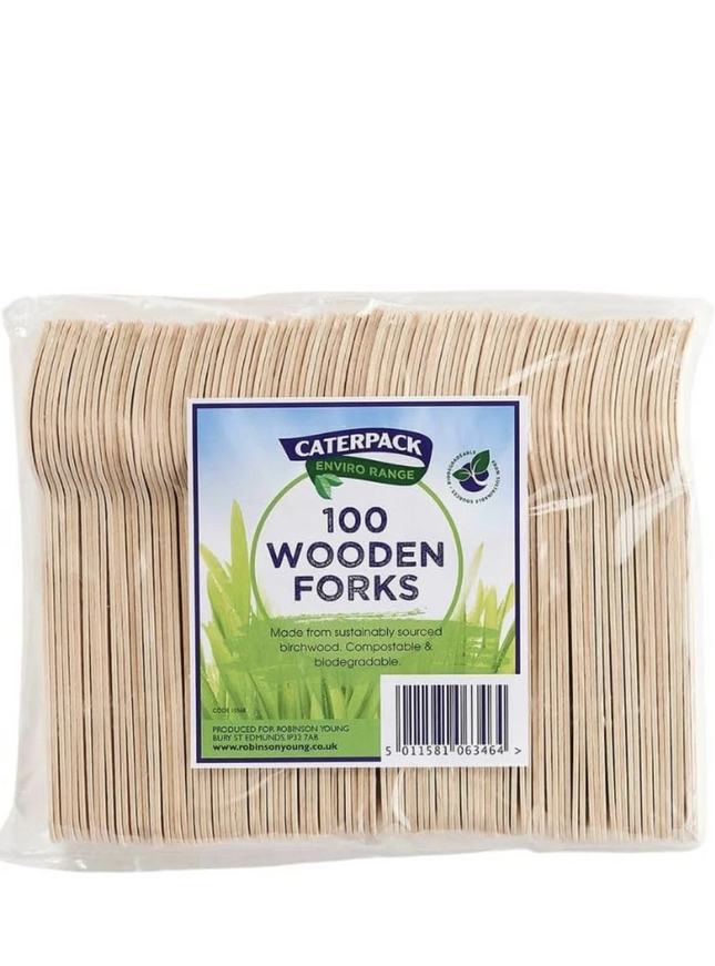 Caterpack Enviro Wooden Forks 100s