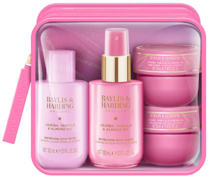 Jojoba, Vanilla & Almond Oil Luxury Travel Wash Bag Gift Set 325g