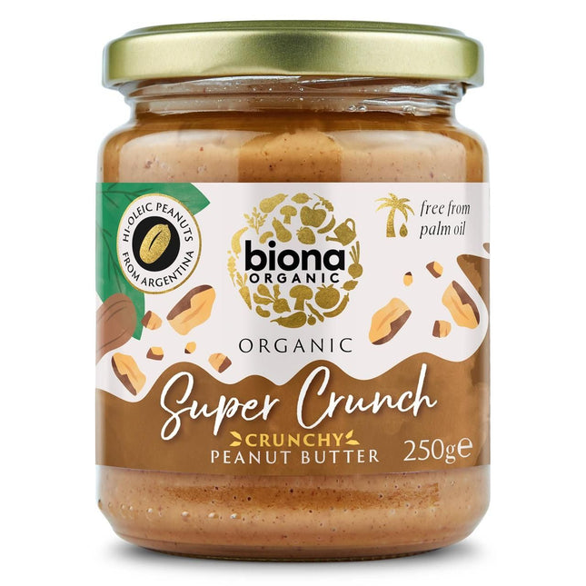 Biona Organic High Oleic Super Crunch Peanut Butter 250g