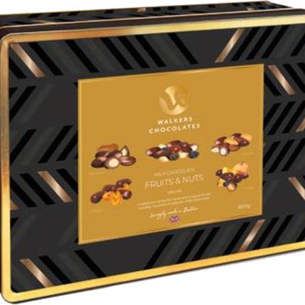 Walkers Chocolate Chocolate Nuts & Fruits Assortment Black Tin 600g