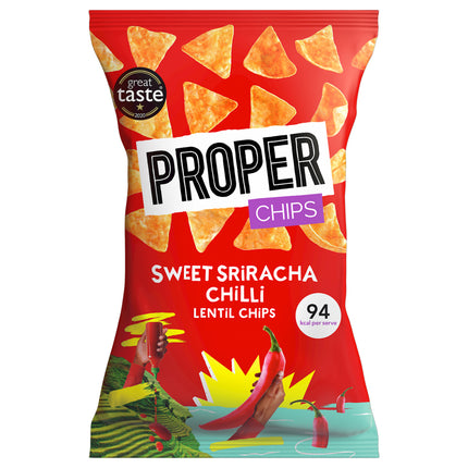 Proper Sweet Sriracha Chilli Lentil Chips, 8 x 85g