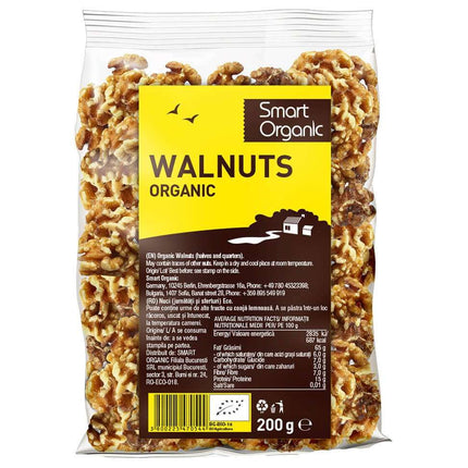 Smart Organic Walnuts, Halves And Quarters 200G