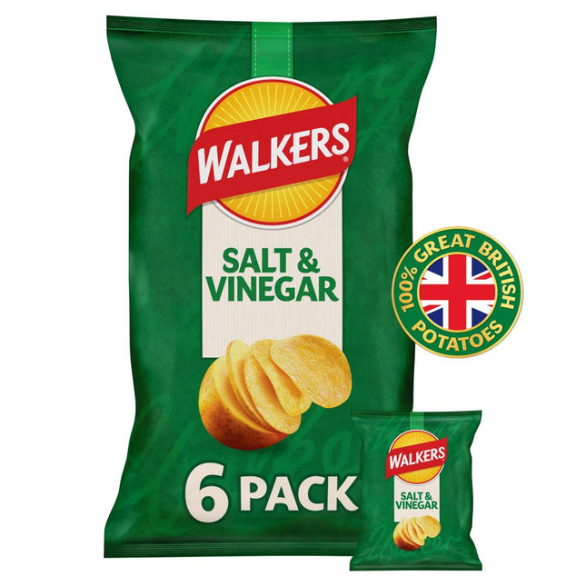Walkers Salt & Vinegar NHFSS 6x25g