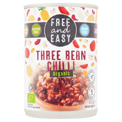 Free And Easy Organic Three Bean Chilli 400g
