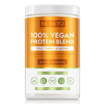 BeKeto 100% Vegan Protein Blend Salted Caramel 500g