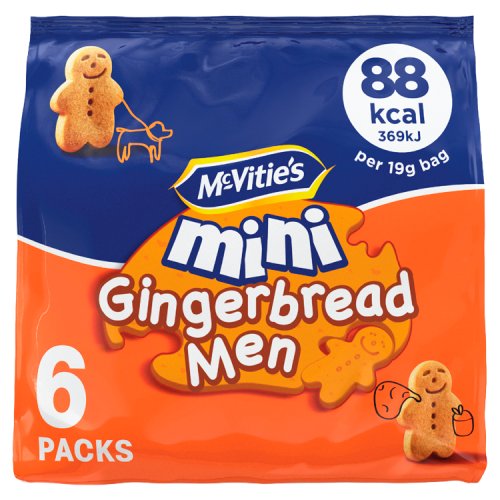 McVitie's Mini Gingerbread Men Multipack Biscuits 6 x 19g