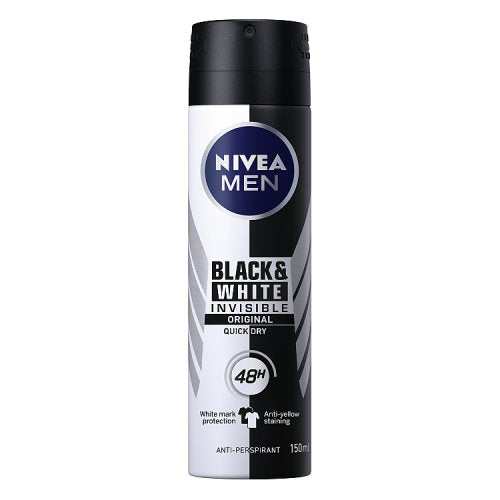 Nivea Mens Deo 150ml Invisible Black & White