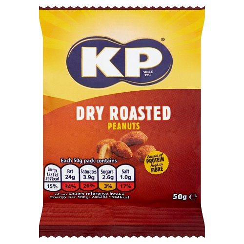 KP Dry Roasted Peanuts 50g (Pubcard)