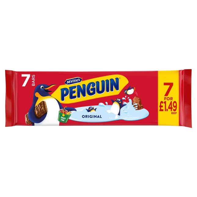 McVitie's Penguin Milk Biscuit Bars PMP £1.49 7 Pack, 172g
