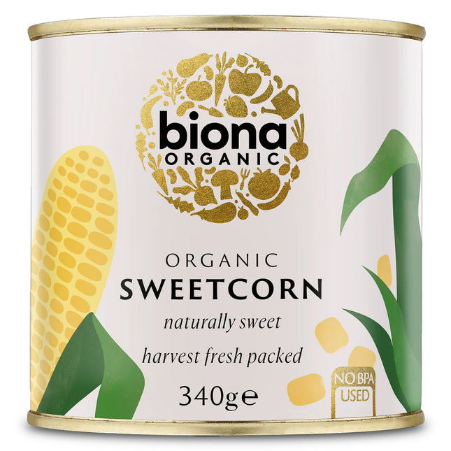 Biona Organic Sweetcorn No Added Sugar 340g