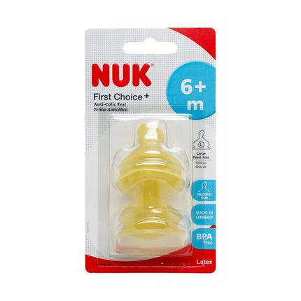 Nuk First Choice + Latex Teat Size 2 Large 2 Pack