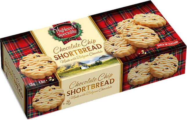 Highland Shortbread Choc Chip Rounds 135G X 24