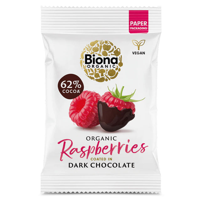 Biona Dark Chocolate Raspberries Organic 45g