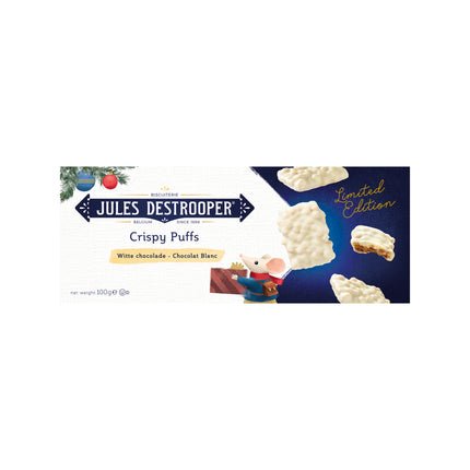 Jules Destrooper Crispy Puffs - White Chocolate 100g
