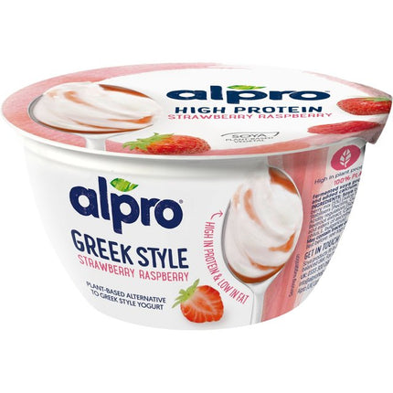 Alpro Greek Style Strawberry Raspberry Yoghurt Alternative 150g