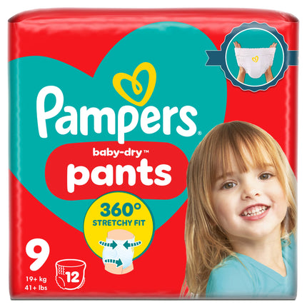 Pampers Baby Dry Pants Size 9 Carry Pack 12s
