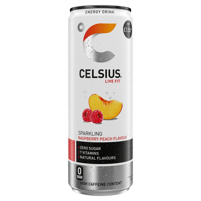 CELSIUS Raspberry Peach PMP £1.50 355ML