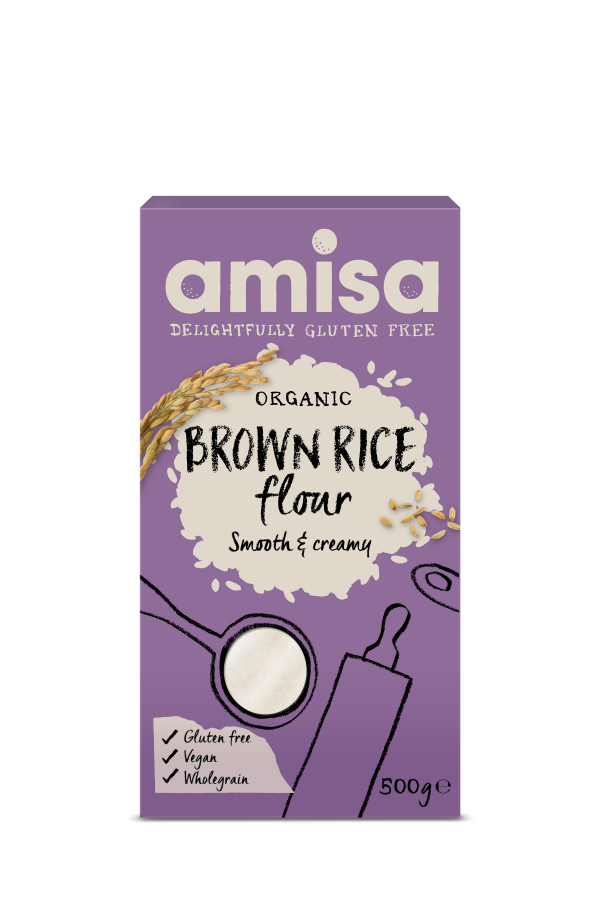 Amisa Brown Rice Flour Fine Milled Gluten Free Organic 500g