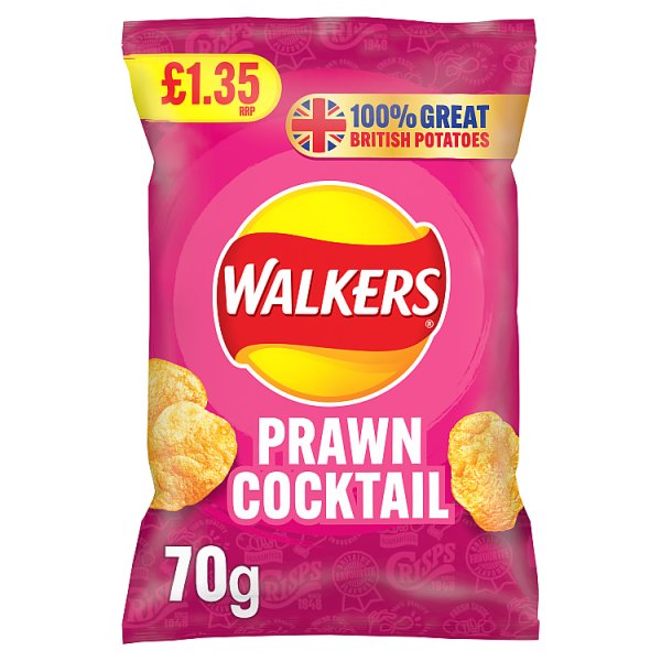 Walkers Prawn Cocktail Sharing Crisps PMP £1.35 70g