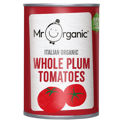 Mr Organic Whole Plum Tomatoes 400g