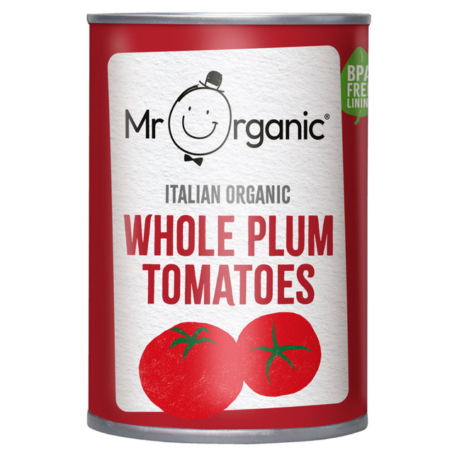Mr Organic Whole Plum Tomatoes 400g