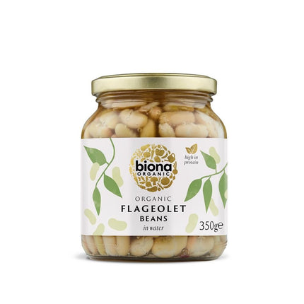 Biona Organic Flajeolet Beans In Glass Jars 350g