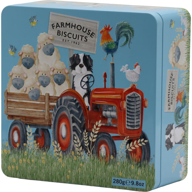 Farmhouse Biscuits Farmyard Tractor Melting Moment Tin  280g
