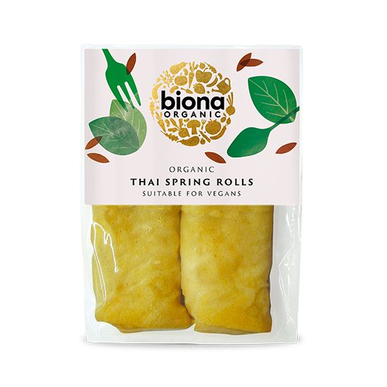 Biona Organic Thai Spring Rolls Mild Coriander And Chilli Spice 220g